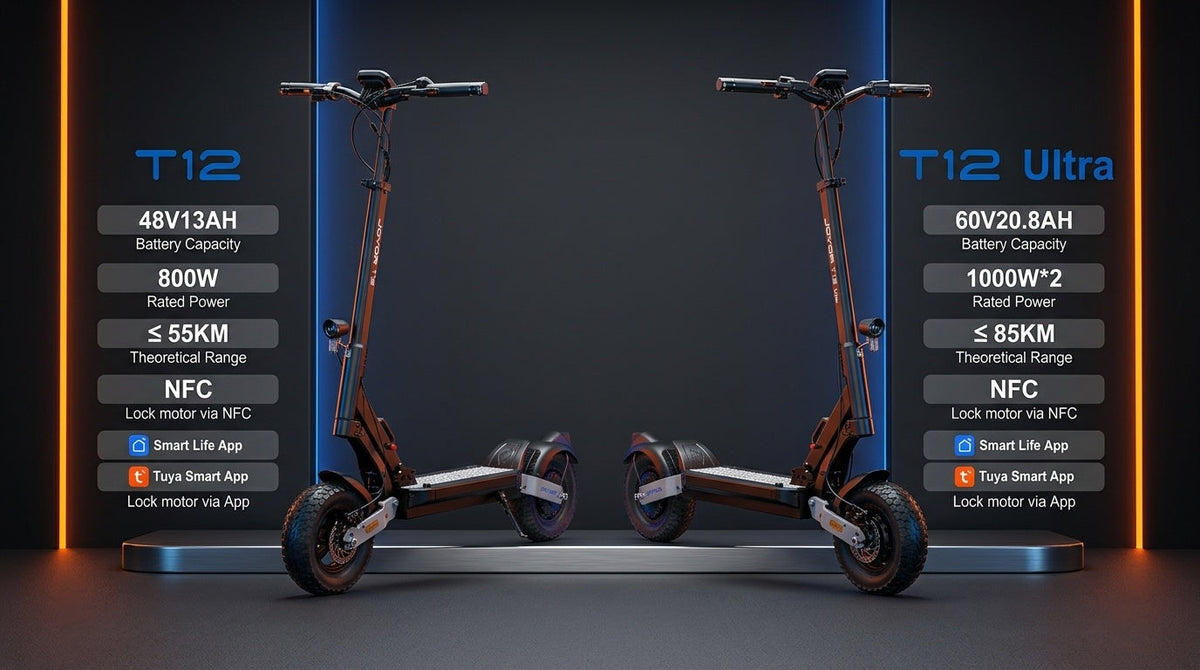 JOYOR T12 vs T12 Ultra EU Comparison: Which Scooter Suit European Riders?